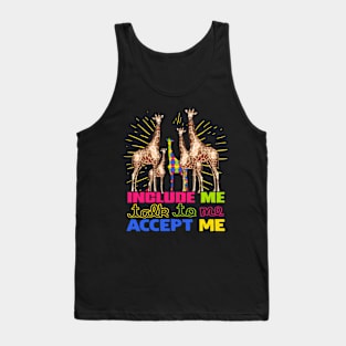 autism giraffe Awareness Tank Top